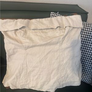 Wild Fable Linen cream strapless top